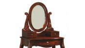 Teak Singapore French Furniture 3 Drawer Dressing Table and Mirror and...