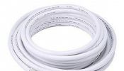 7m RG6 (18AWG) 75Ohm, Quad Shield, CL2 Coaxial Cable with F Type Connector - White