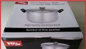 > Brand New Winox 24 cm Stainless Steel Casserole with Glass Lid
