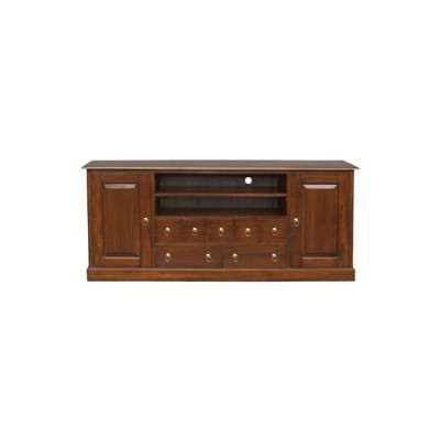 Solid Wood TV Console, with Doors and Drawers, Singapore Teak Furnitur...