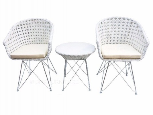 BFG Furniture/ White Gala Patio  Set Outdoor Furniture Table Chair