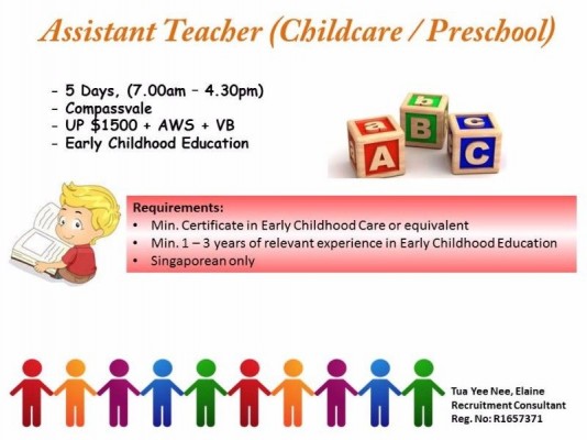 Senior Preschool / Childcare English / Assistant Teacher  (Early Childhood Educator)
