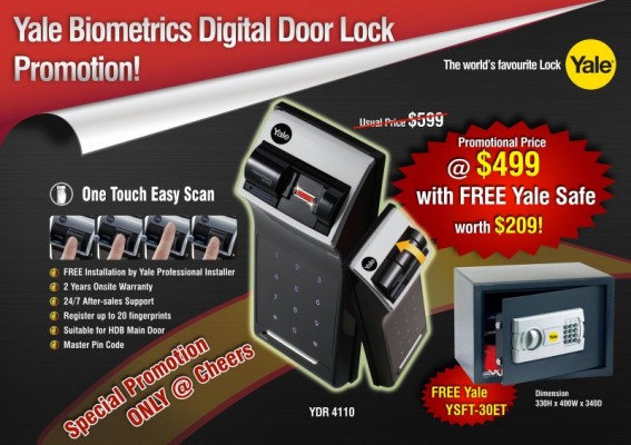 Yale Biometrics Digital Door Lock YDR4110 on Promotion @ EssoMobil Petrol Kiosk!